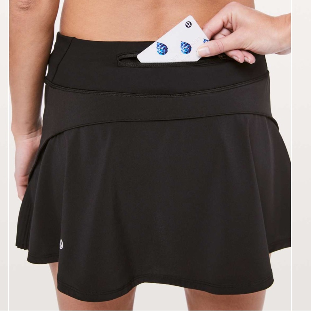 lululemon athletica Black Flared Skater Skirt with Back Zip Pocket